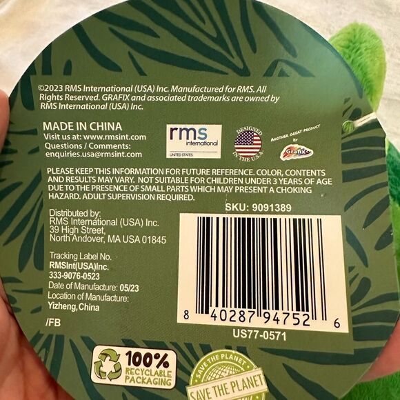 Endangered Species Plush Green Iguana 13" Don't Disappear Stuffed Animal Toy - Picture 7 of 8